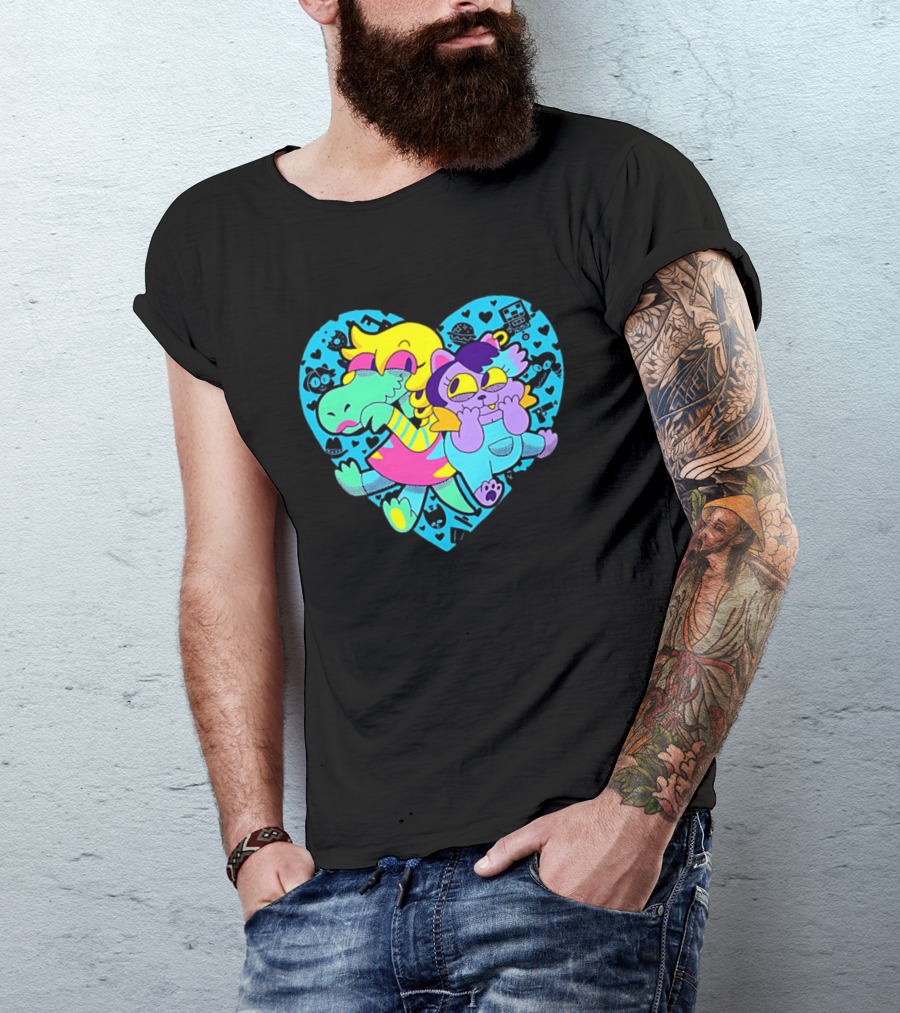 Alphys Mew Mew Heart Art Colorful Character Pair T-Shirt