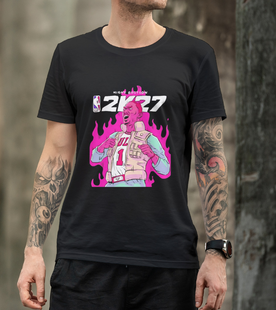 Derrick Rose Bulls NBA 2K27 Might Edition Basketball T-Shirt