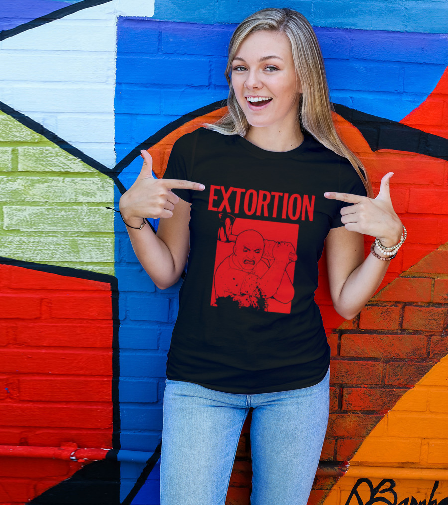 EXTORTION Self Titled Album Cover Art Distorted Face T-Shirt
