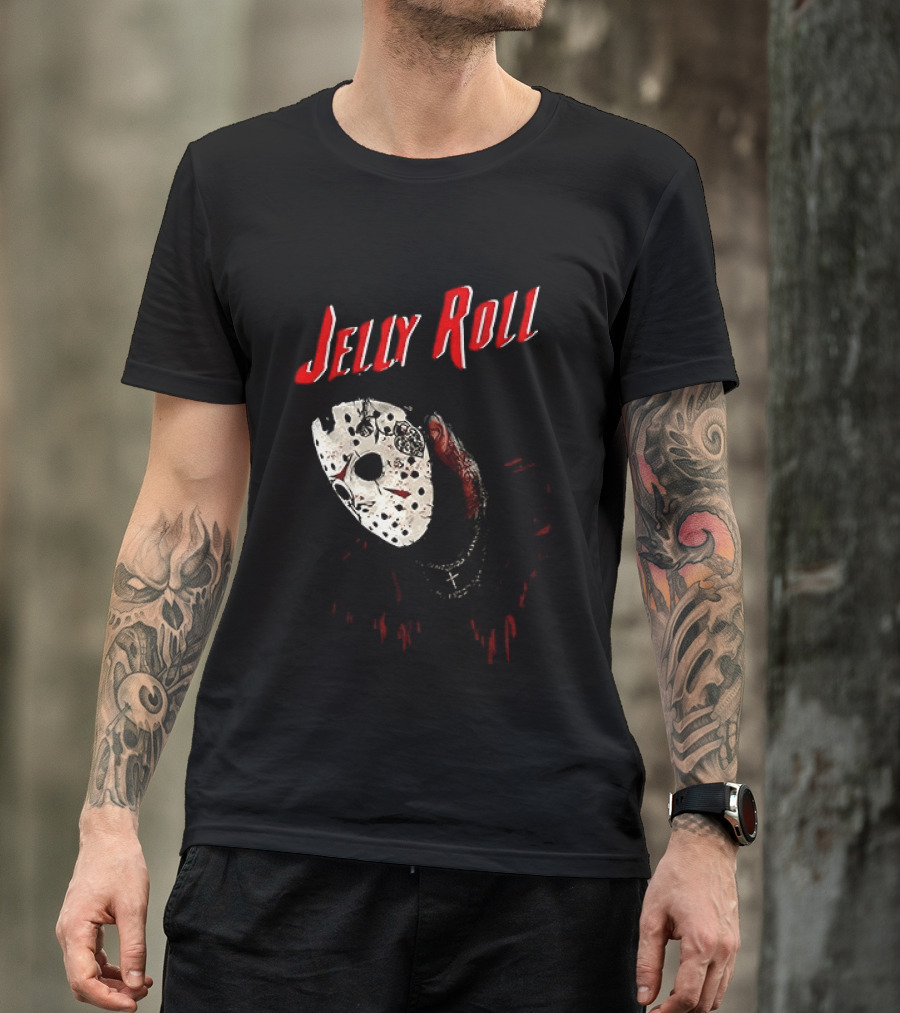 Jelly Roll Horror Mask Halloween T-Shirt