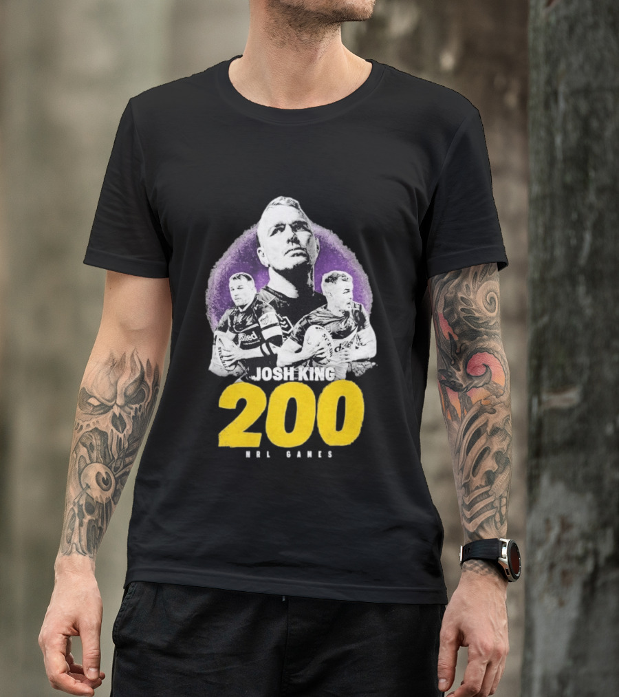 Josh King 200 NRL Games Melbourne Rugby Milestone Celebration T-Shirt