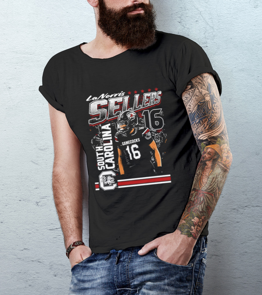 LaNorris Sellers 16 South Carolina Gamecocks Football Player T-Shirt