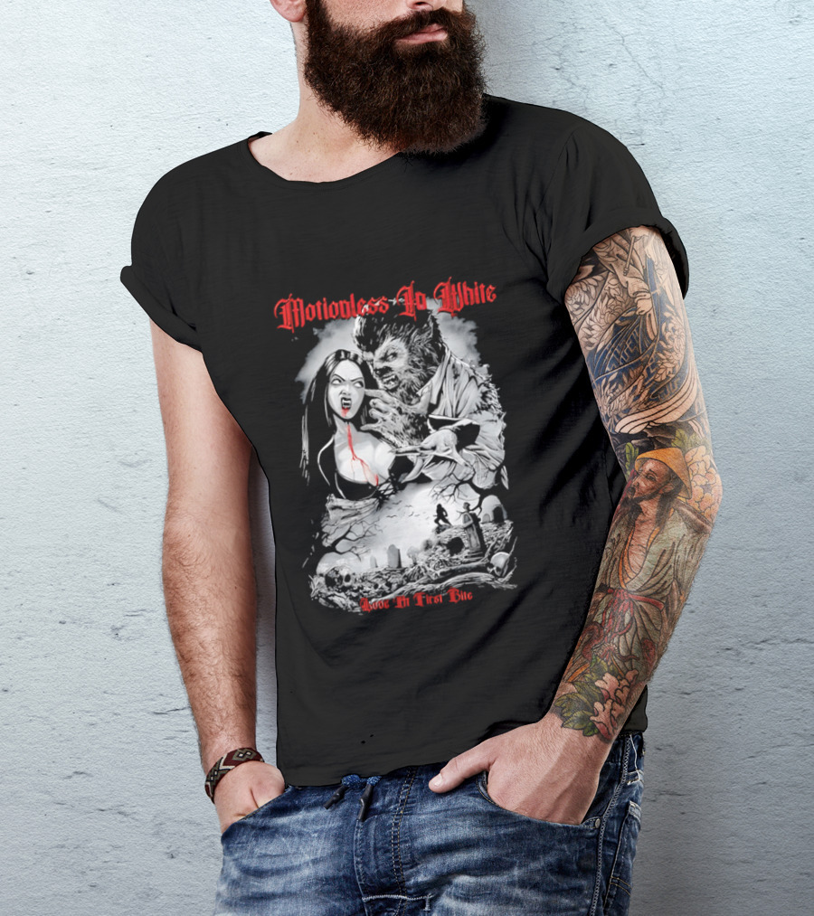 Motionless In White Love At First Bite Vampire And Werewolf Gothic Horror Aesthetic T-Shirt