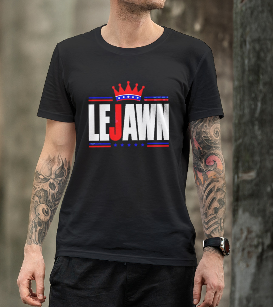 LeJawn Philadelphia Stars Crown Red Blue Stripes T-Shirt