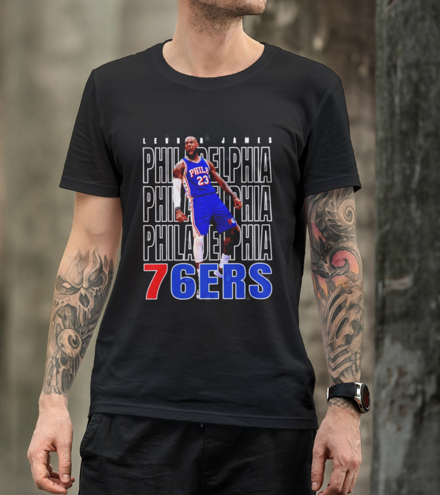 LeBron James Philadelphia 76ers Scream Vintage Style Jersey T-Shirt