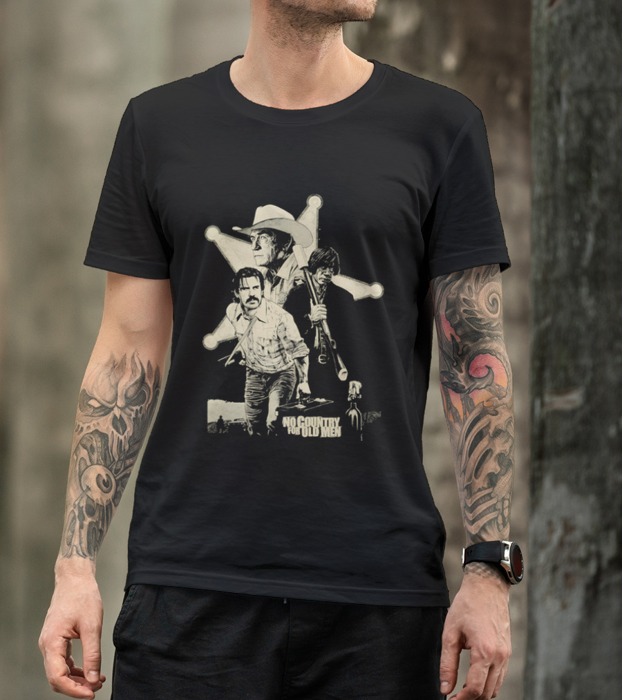 No Country For Old Men Llewelyn Moss Anton Chigurh Sheriff Bell Iconic Trio T-Shirt