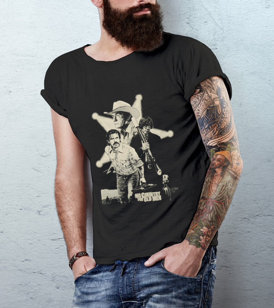 No Country For Old Men Llewelyn Moss Anton Chigurh Sheriff Bell Iconic Trio T-Shirt