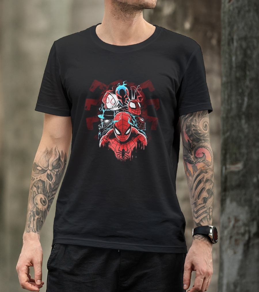 Spider Man Peter Parker Miles Morales Spider Verse Marvel Comics Spider Man Noir Gwen Stacy 2099 T-Shirt