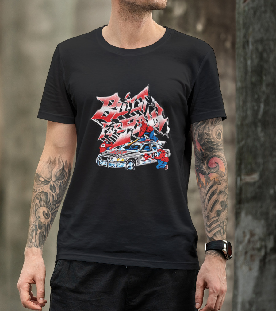 Zuko Built For Pain Police Car Destruction Graffiti T-Shirt