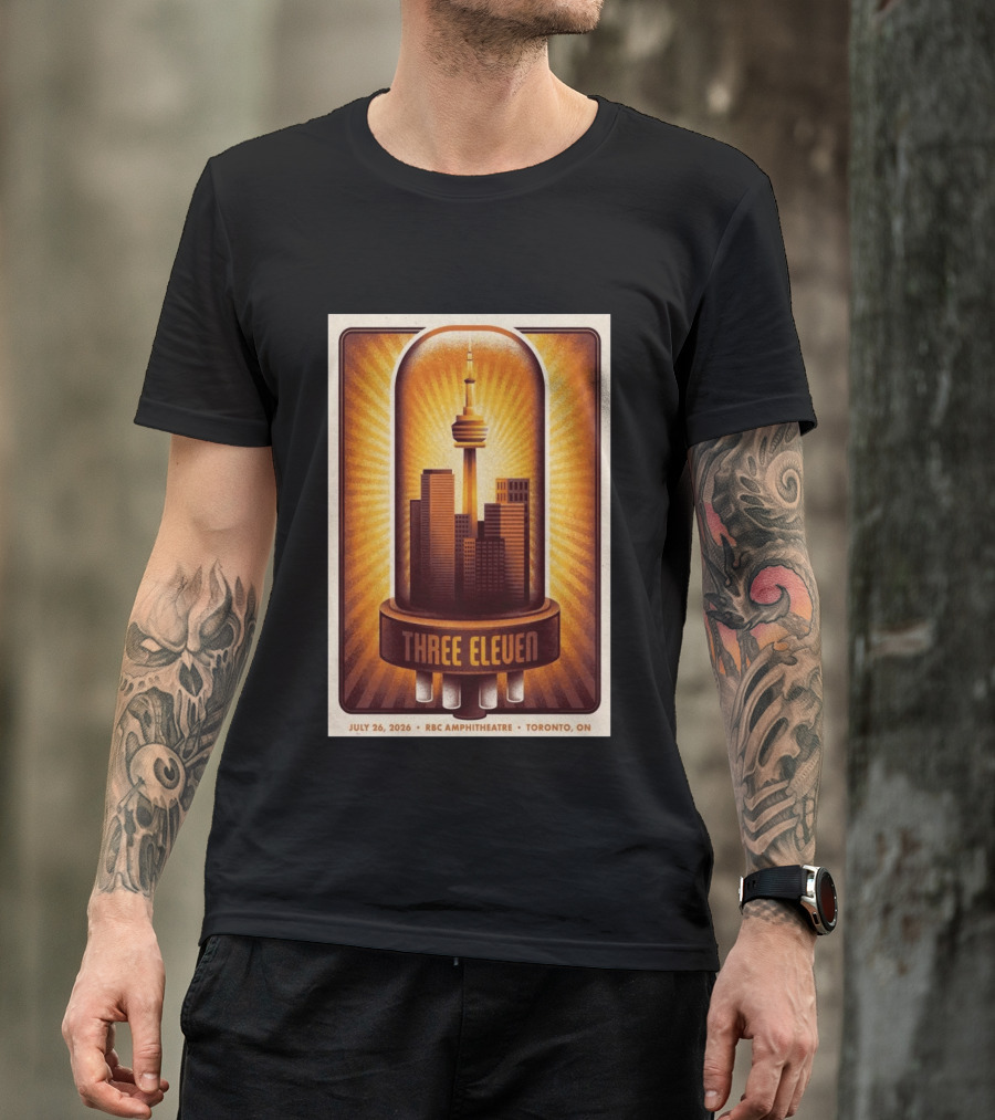 Three Eleven Concert July 26 2026 RBC Amphitheatre Toronto Ontario CN Tower Skyline T-Shirt