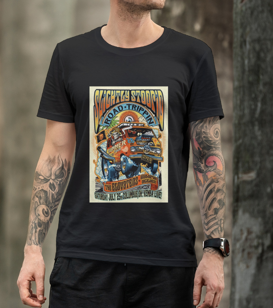 Slightly Stoopid Summer Tour Road Trippin' Columbus OH July 25 2026 Kemba Live The Elovators Bumpin Uglies T-Shirt