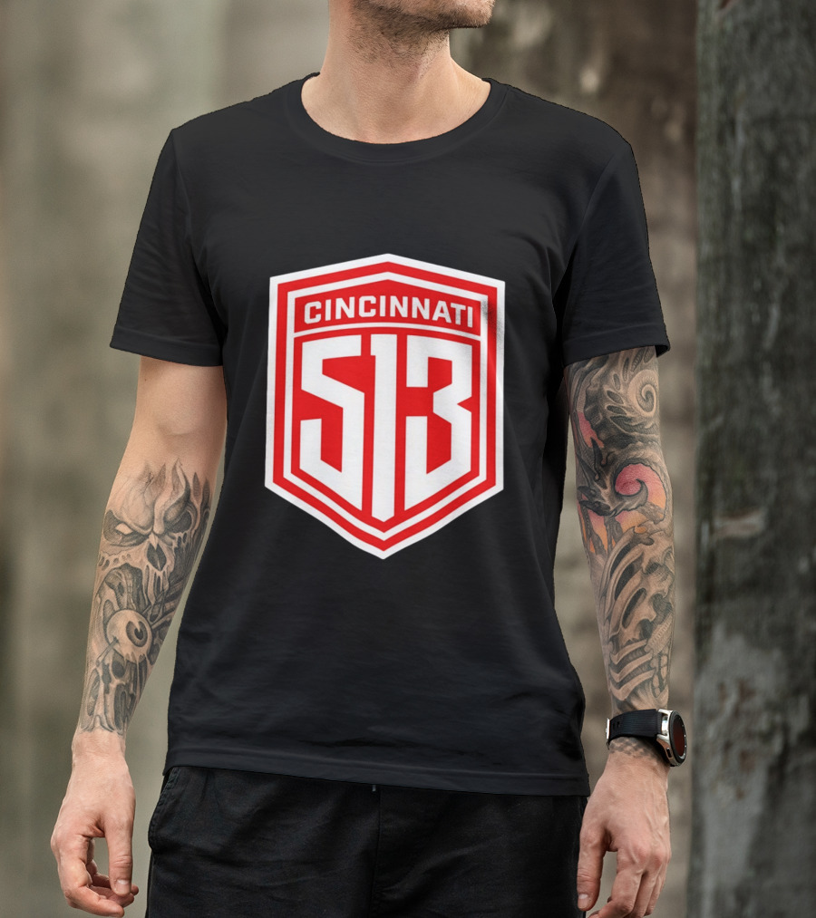 Cincinnati 513 Shield Emblem Area Code T-Shirt