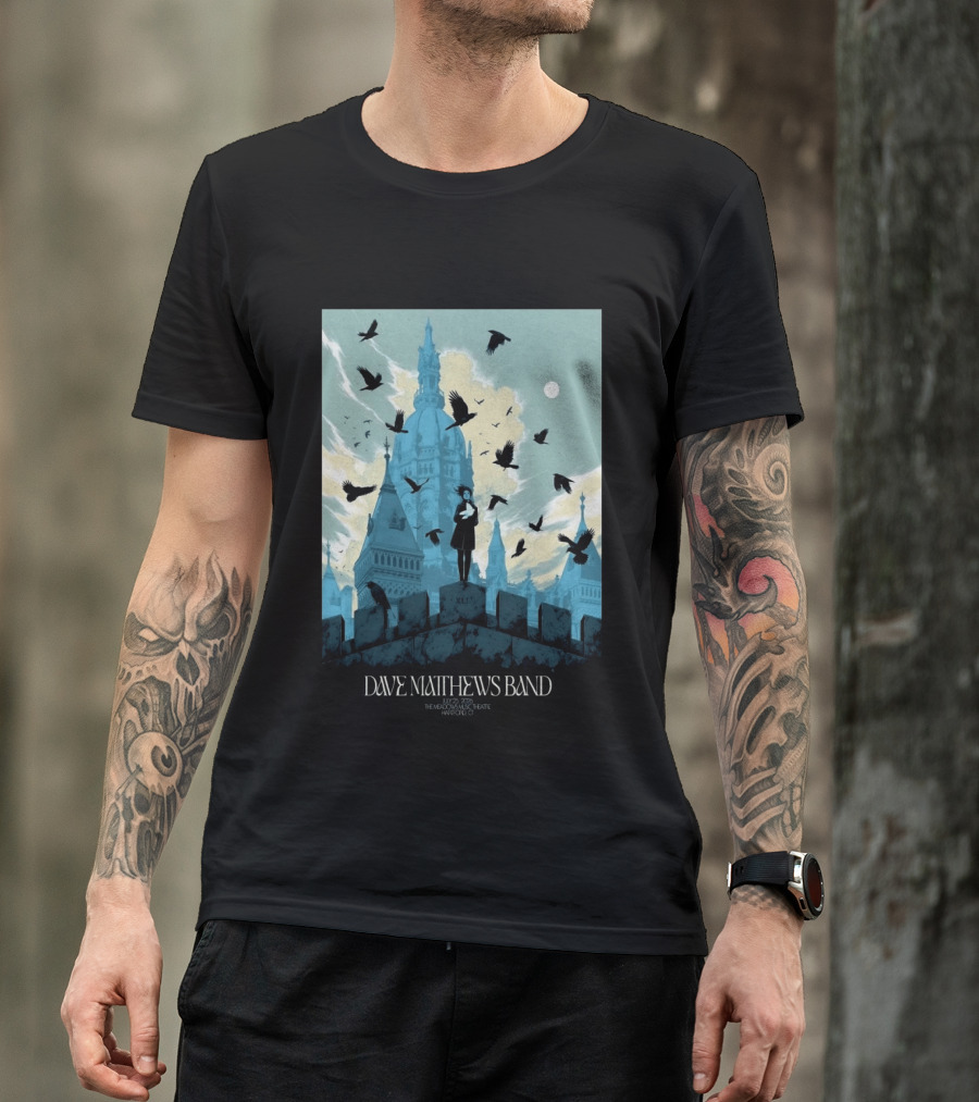 Dave Matthews Band July 25 2026 The Meadows Music Theatre Hartford CT Birds And Gothic Architecture T-Shirt