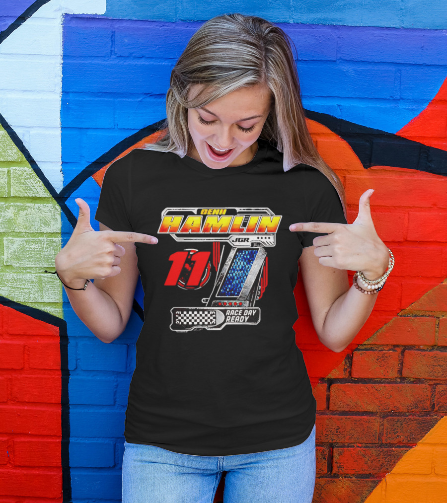 Denny Hamlin Joe Gibbs Racing 11 Race Day Ready Checkerboard Speedometer T-Shirt