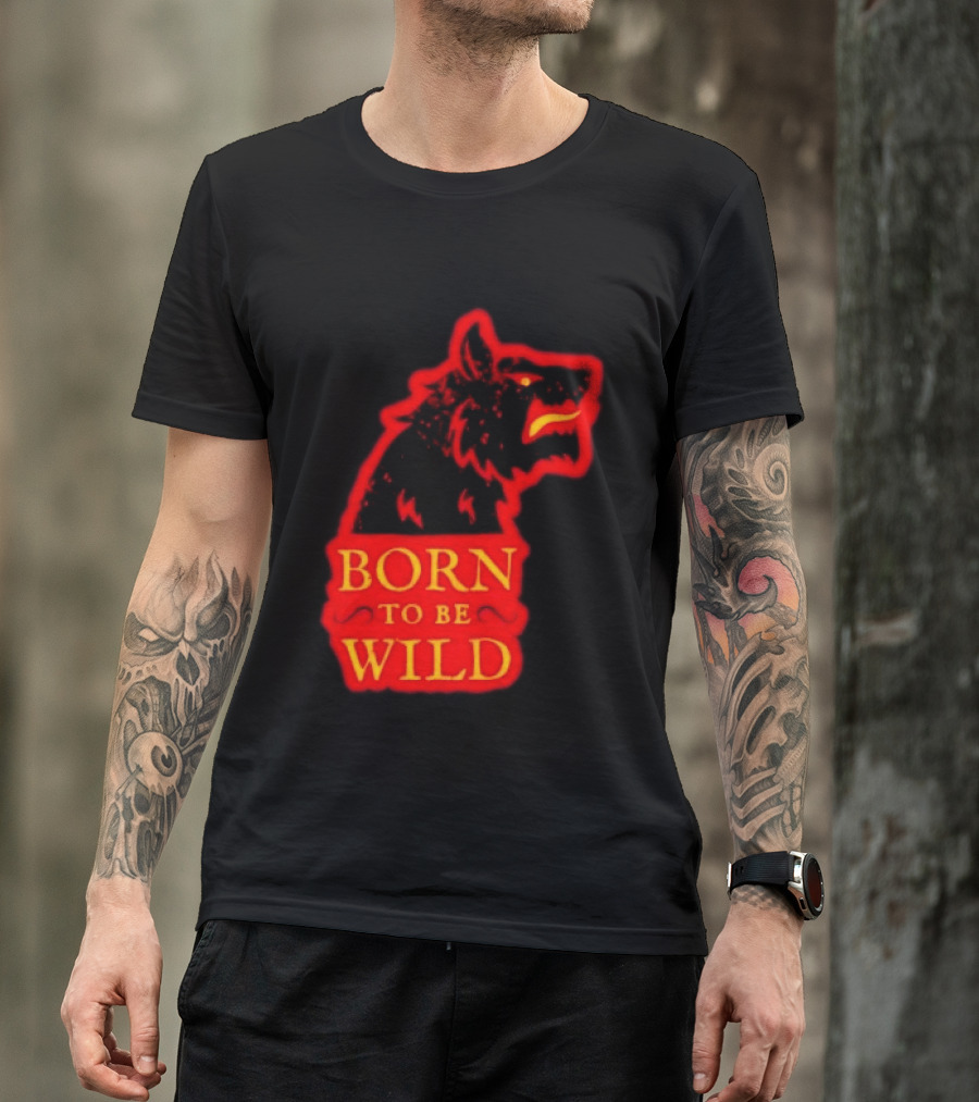 Born To Be Wild Wolf Silhouette Red T-Shirt
