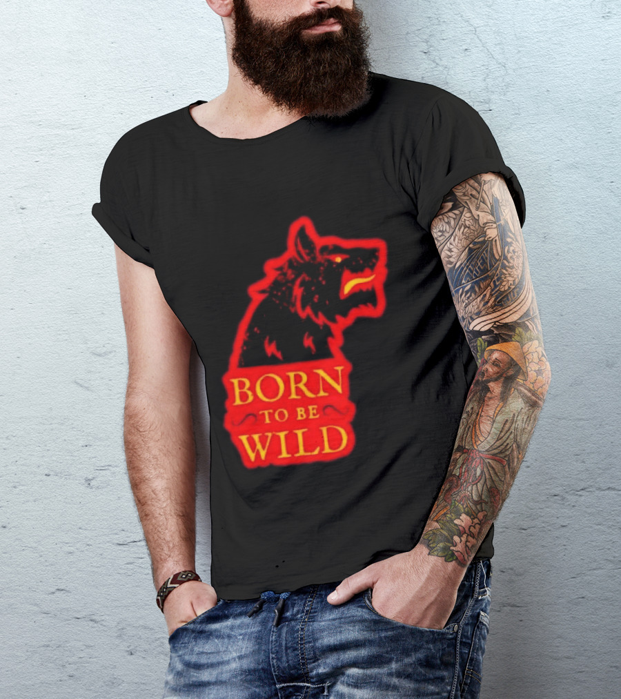 Born To Be Wild Wolf Silhouette Red T-Shirt