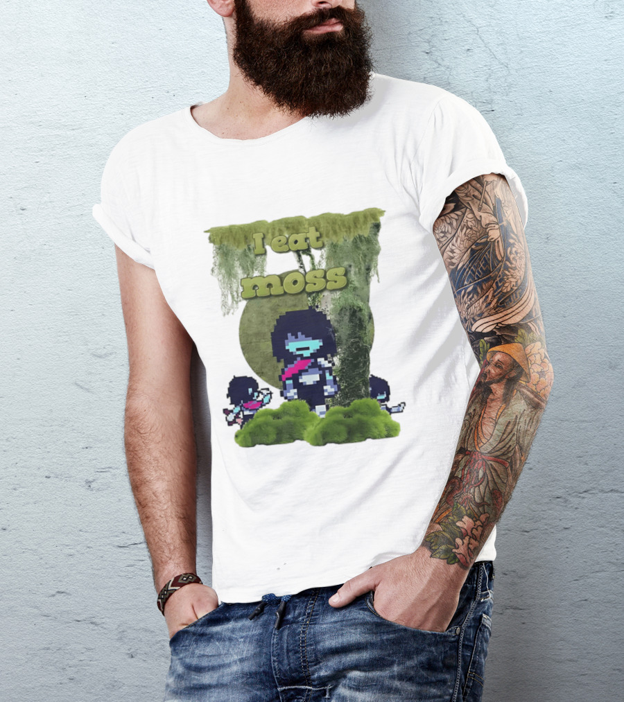 Deltarune I Eat Moss Pixel Art With Character And Mossy T-Shirt