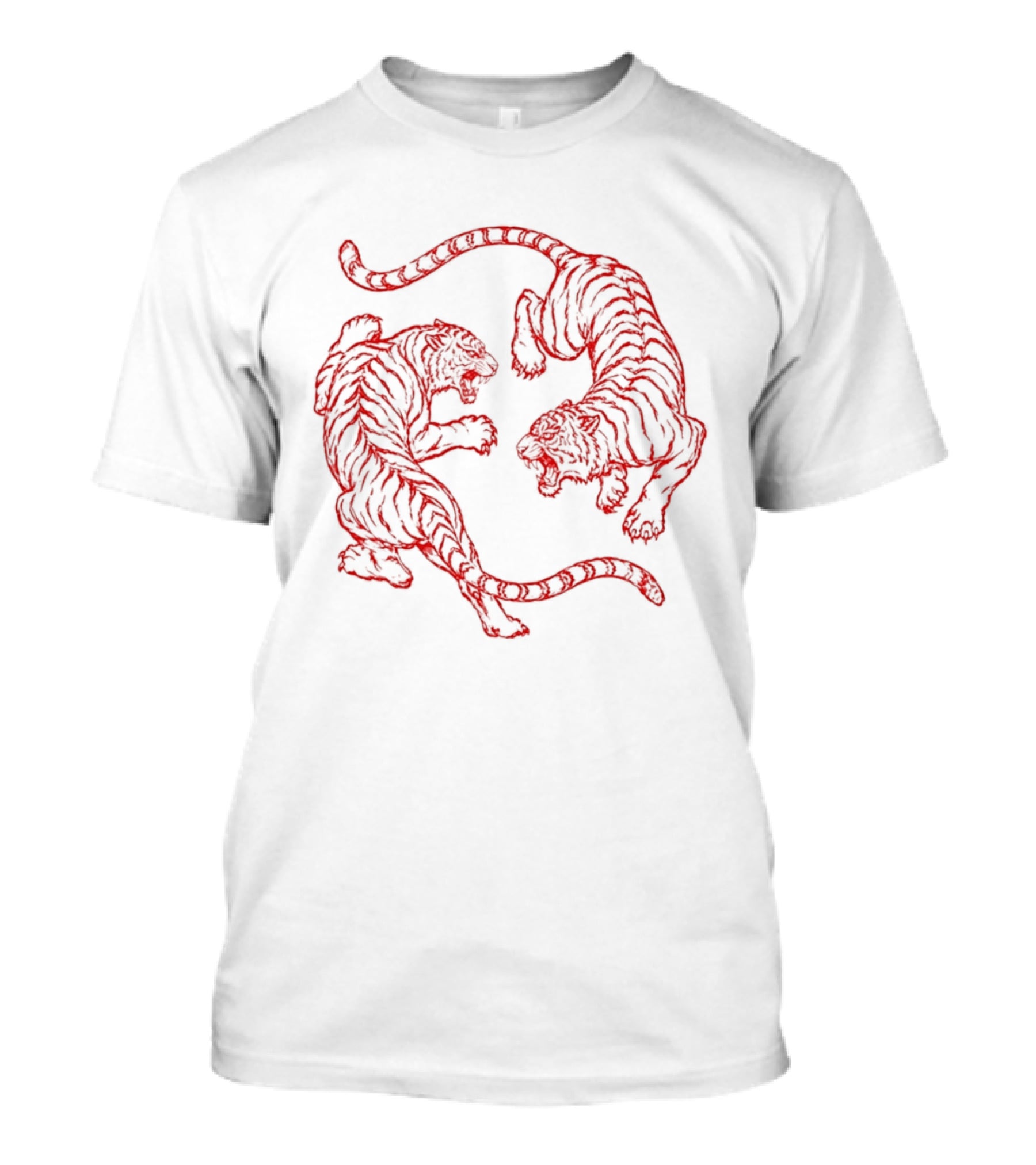 Japanese Fighting Tigers Tiger Red Duel T-Shirt