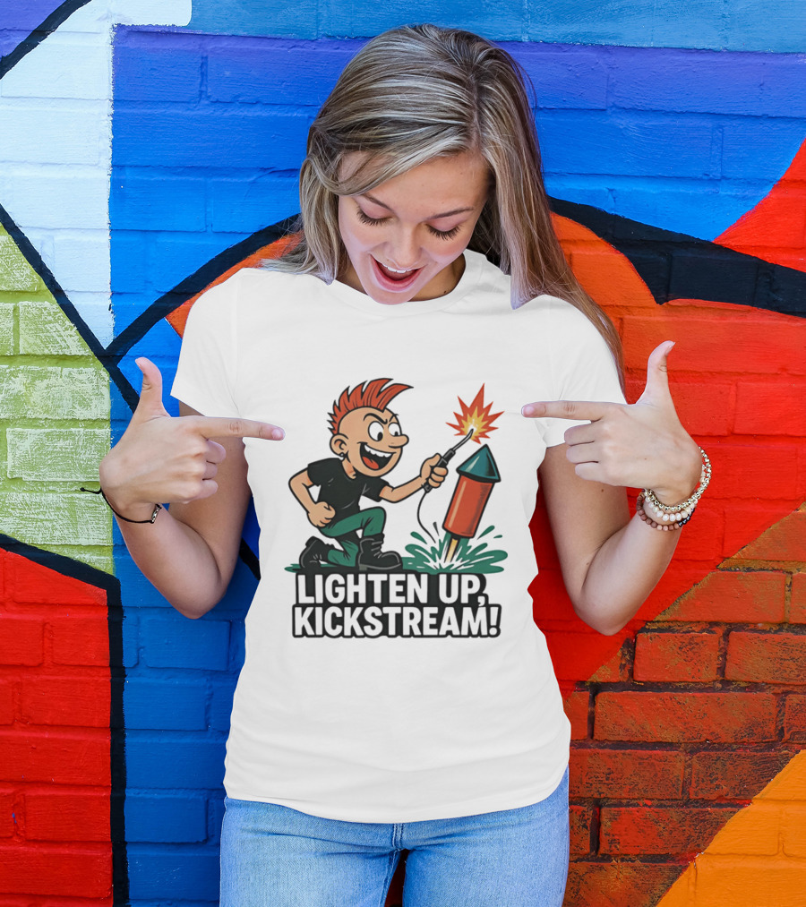 Lighten Up Kickstream Fireworks Rocket Blast T-Shirt