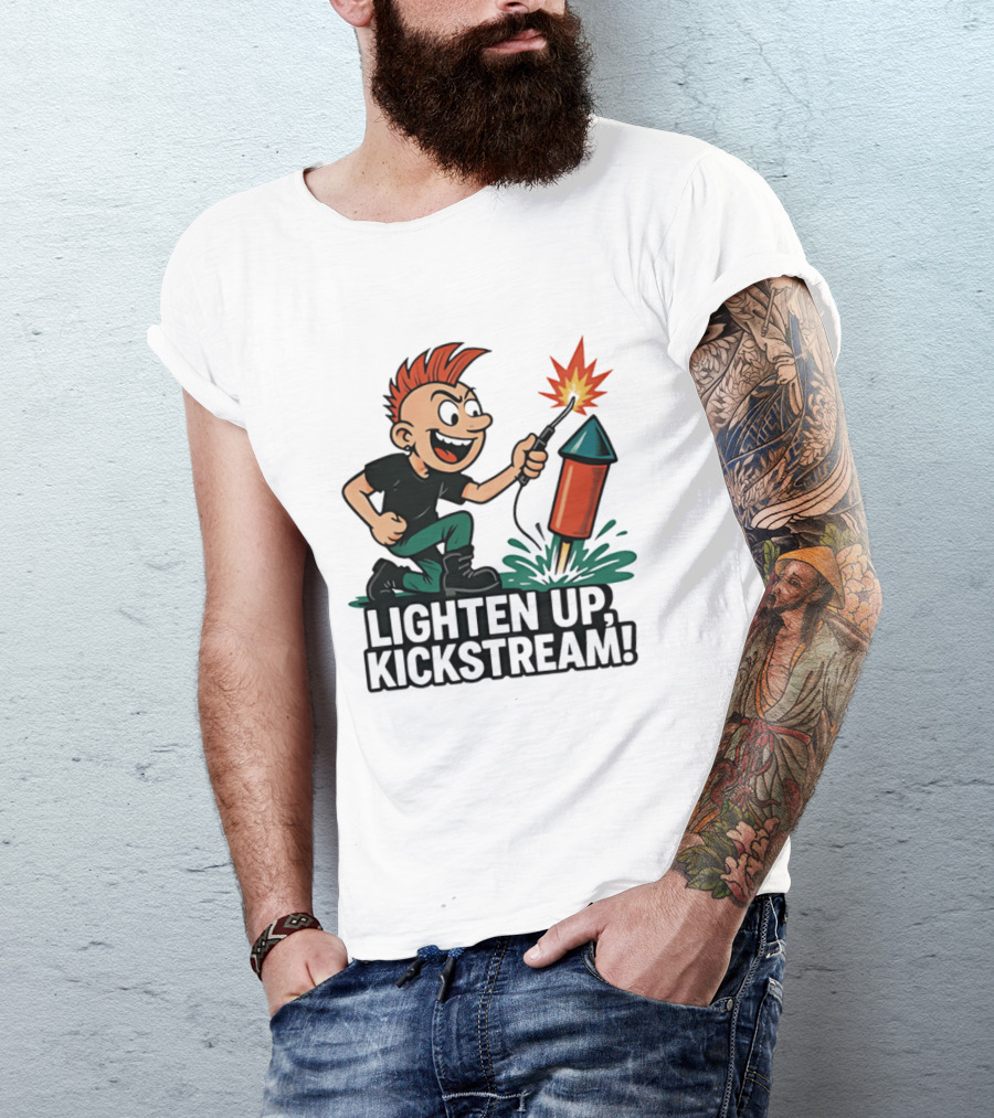 Lighten Up Kickstream Fireworks Rocket Blast T-Shirt