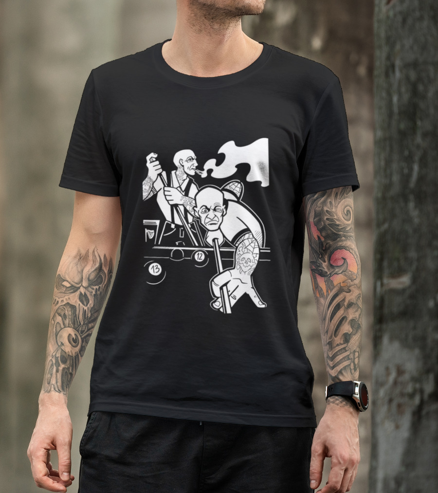 13 12 Tattooed Billiard Players Smoking Pool Game T-Shirt