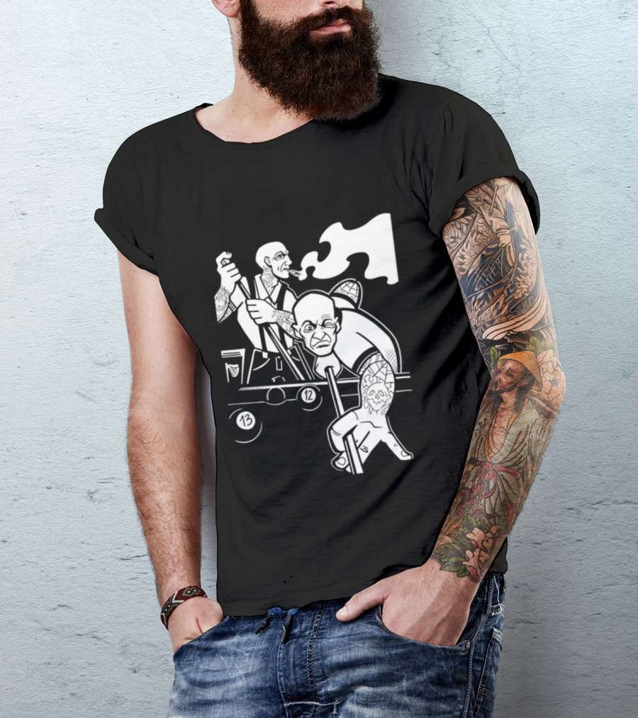 13 12 Tattooed Billiard Players Smoking Pool Game T-Shirt