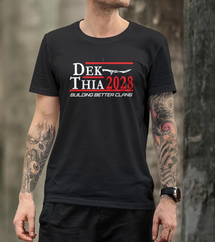 Dek Thia 2028 Building Better Clans Knife T-Shirt
