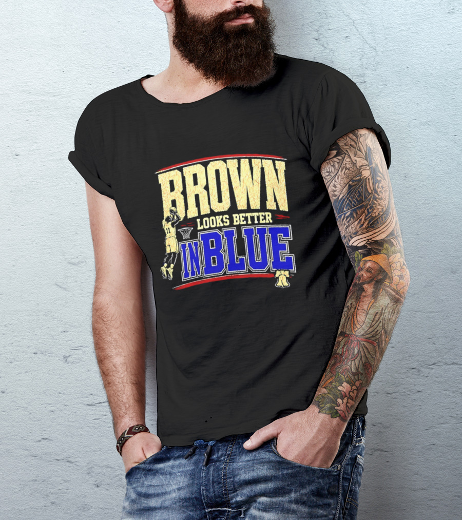 Brown Looks Better In Blue Basketball Dunk T-Shirt