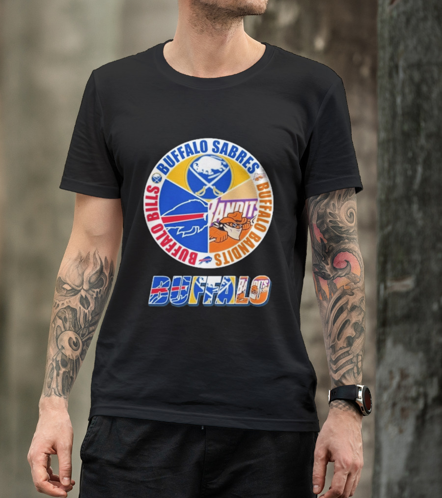 Buffalo Bills Sabres Bandits Logos Buffalo Sports Teams T-Shirt