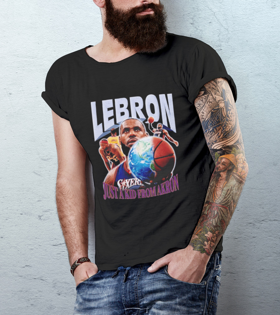 LeBron James Just A Kid From Akron Philadelphia 76ers T-Shirt