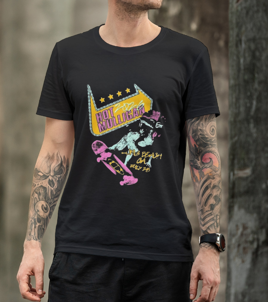 Hot Mulligan Long Beach CA 2026 Warped Tour July 25 Skateboarding Art With Stars T-Shirt