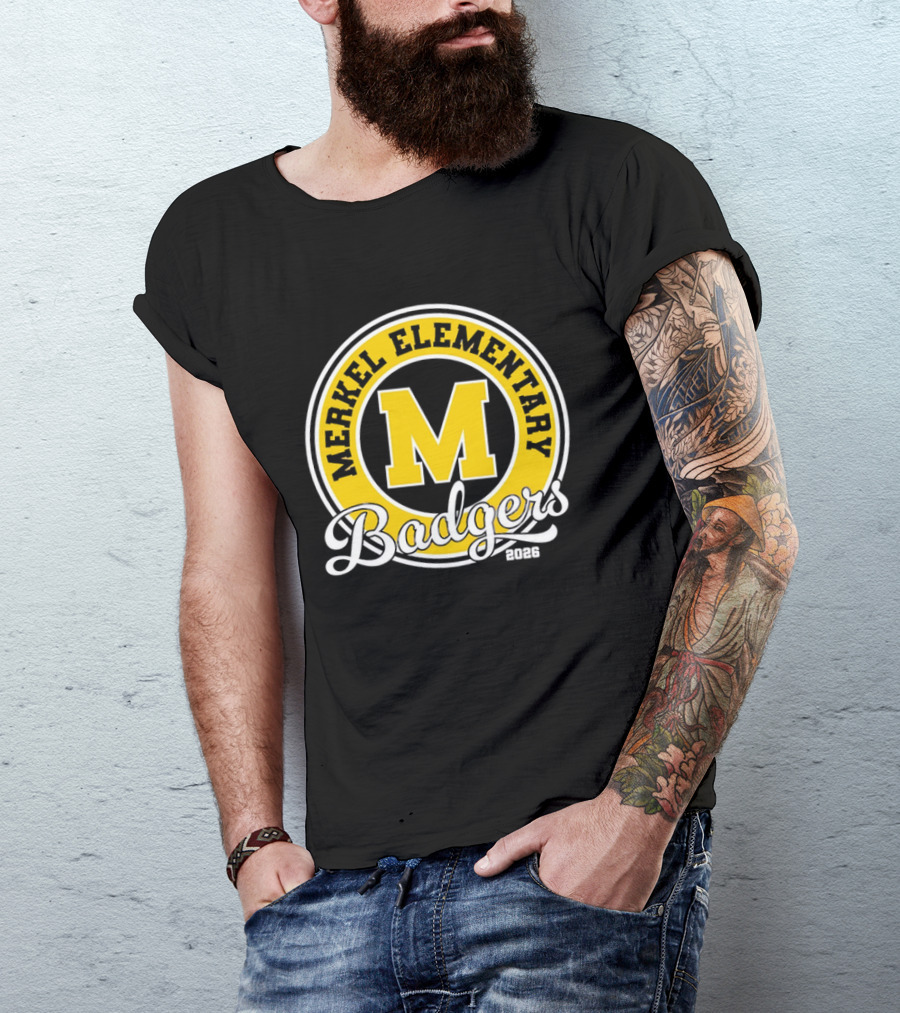 Merkel Elementary Badgers Class Of 2026 M Circle T-Shirt