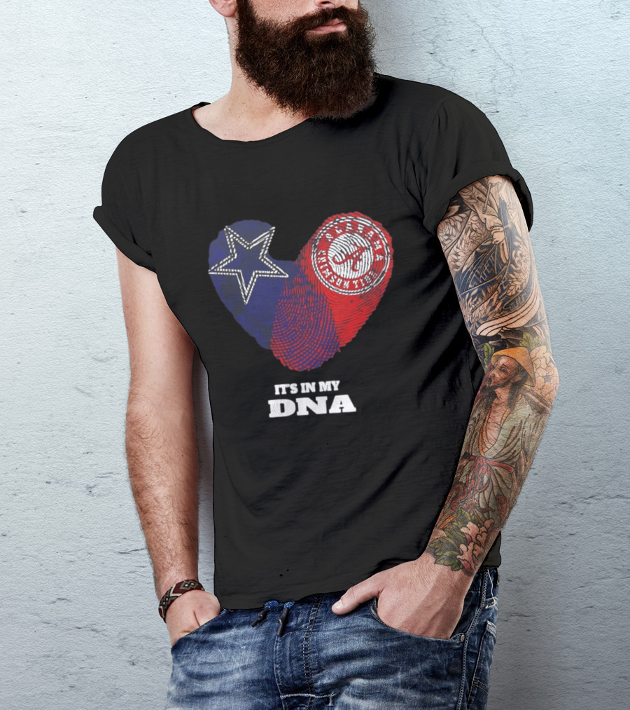 Dallas Cowboys Star And Atlanta Braves Heart It's In My DNA T-Shirt