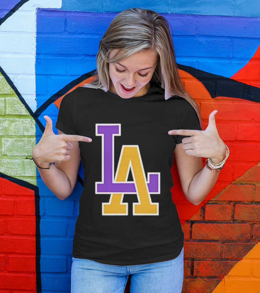Los Angeles Lakers Purple Gold LA T-Shirt