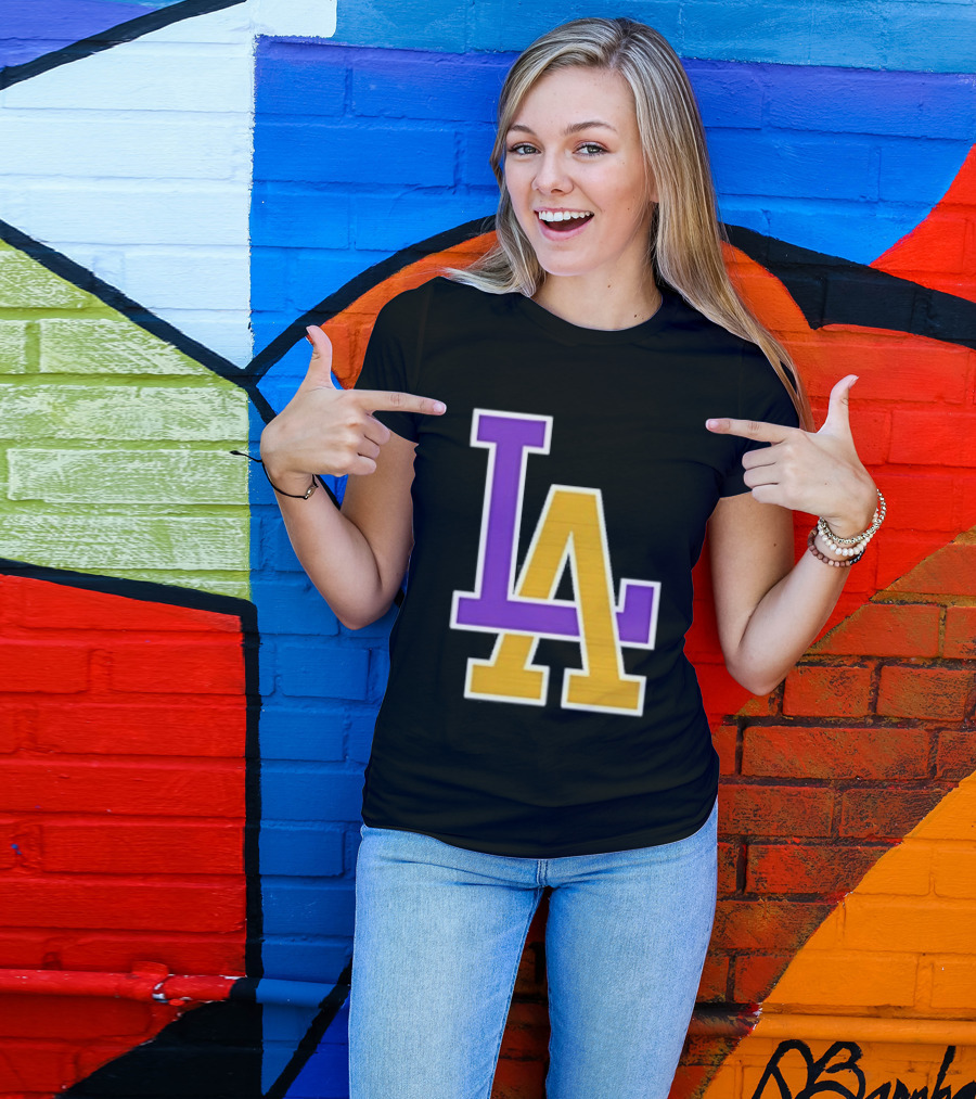 Los Angeles Lakers Purple Gold LA T-Shirt