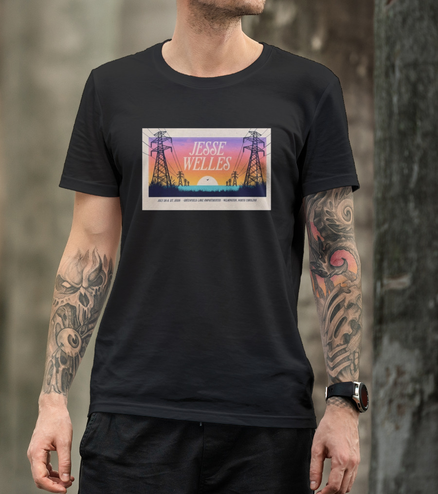 Jesse Welles July 26 27 2026 Greenfield Lake Amphitheater Wilmington North Carolina T-Shirt