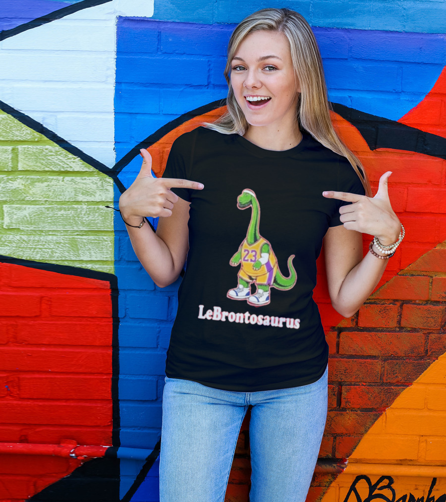 LeBrontosaurus Dinosaur Wearing Jersey 23 Basketball T-Shirt