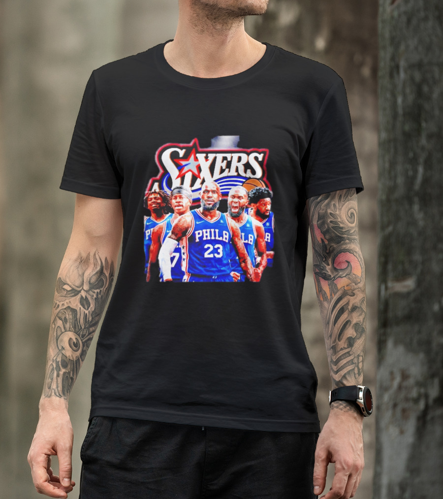 Philadelphia 76ers Star Players PHILA Jersey Sixers Basketball Team T-Shirt