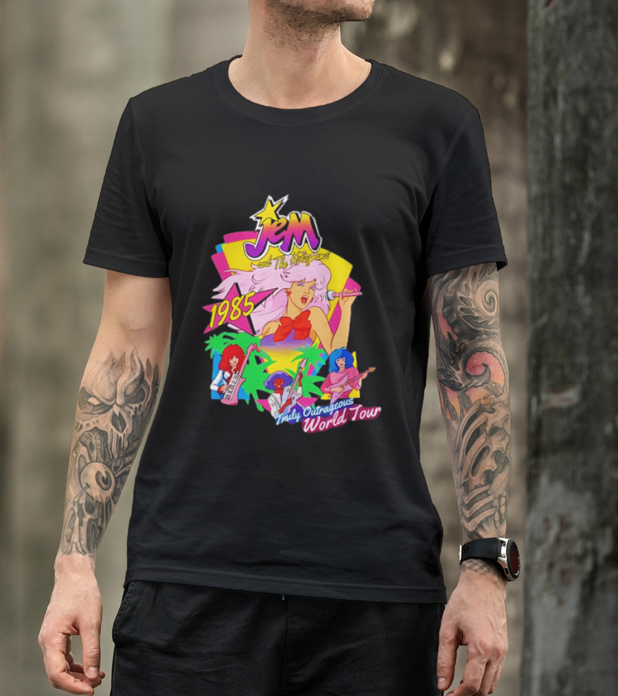 Jem And The Holograms 1985 Truly Outrageous World Tour Retro Concert Fan T-Shirt