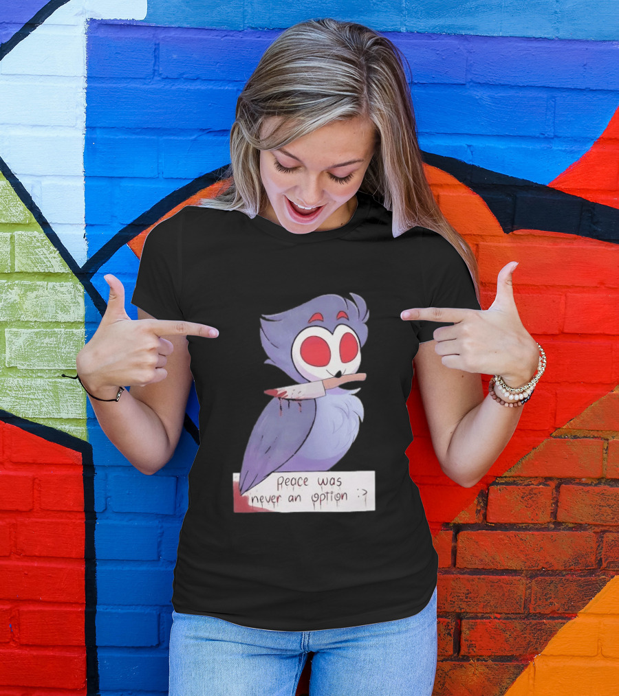 Stolas Helluva Boss Peace Was Never An Option Owl With Knife T-Shirt