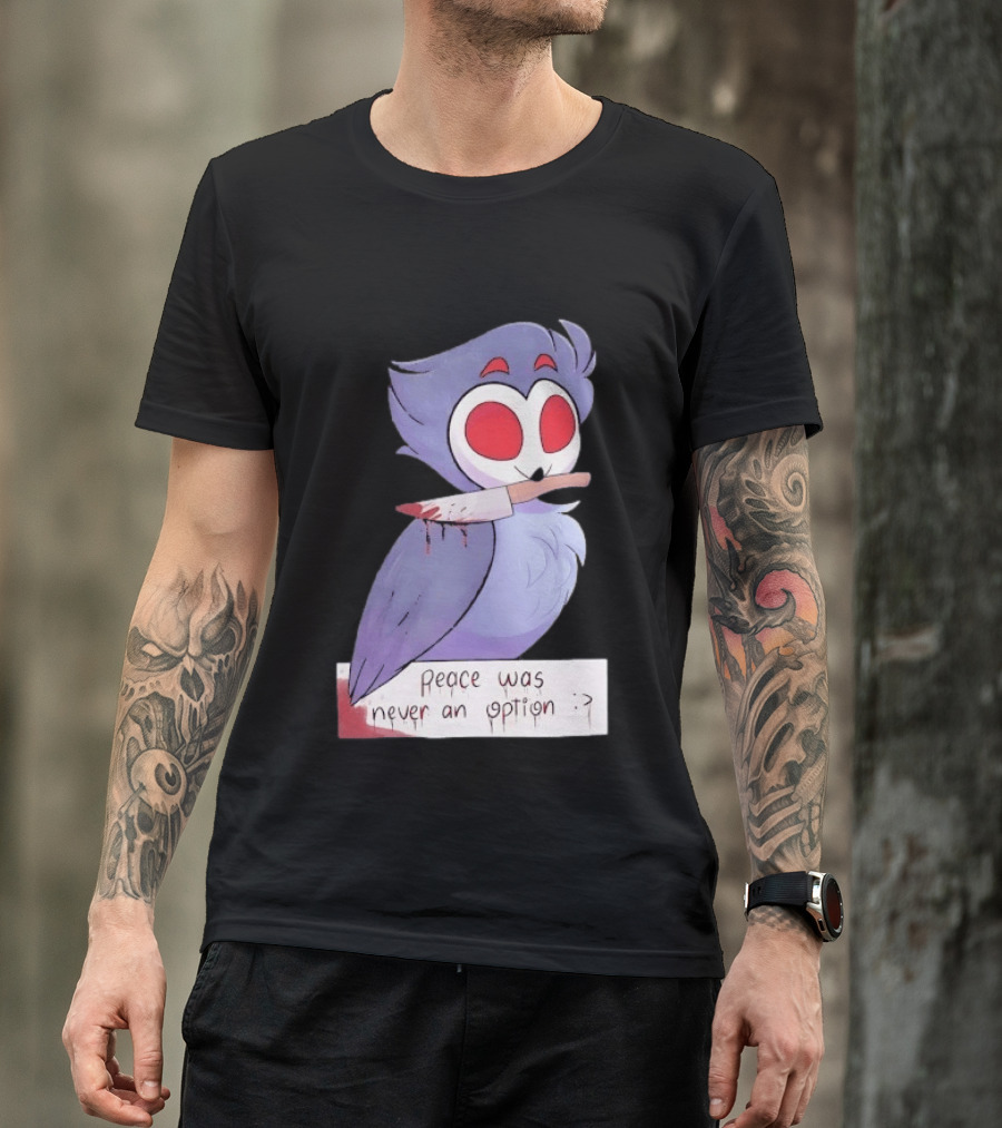 Stolas Helluva Boss Peace Was Never An Option Owl With Knife T-Shirt