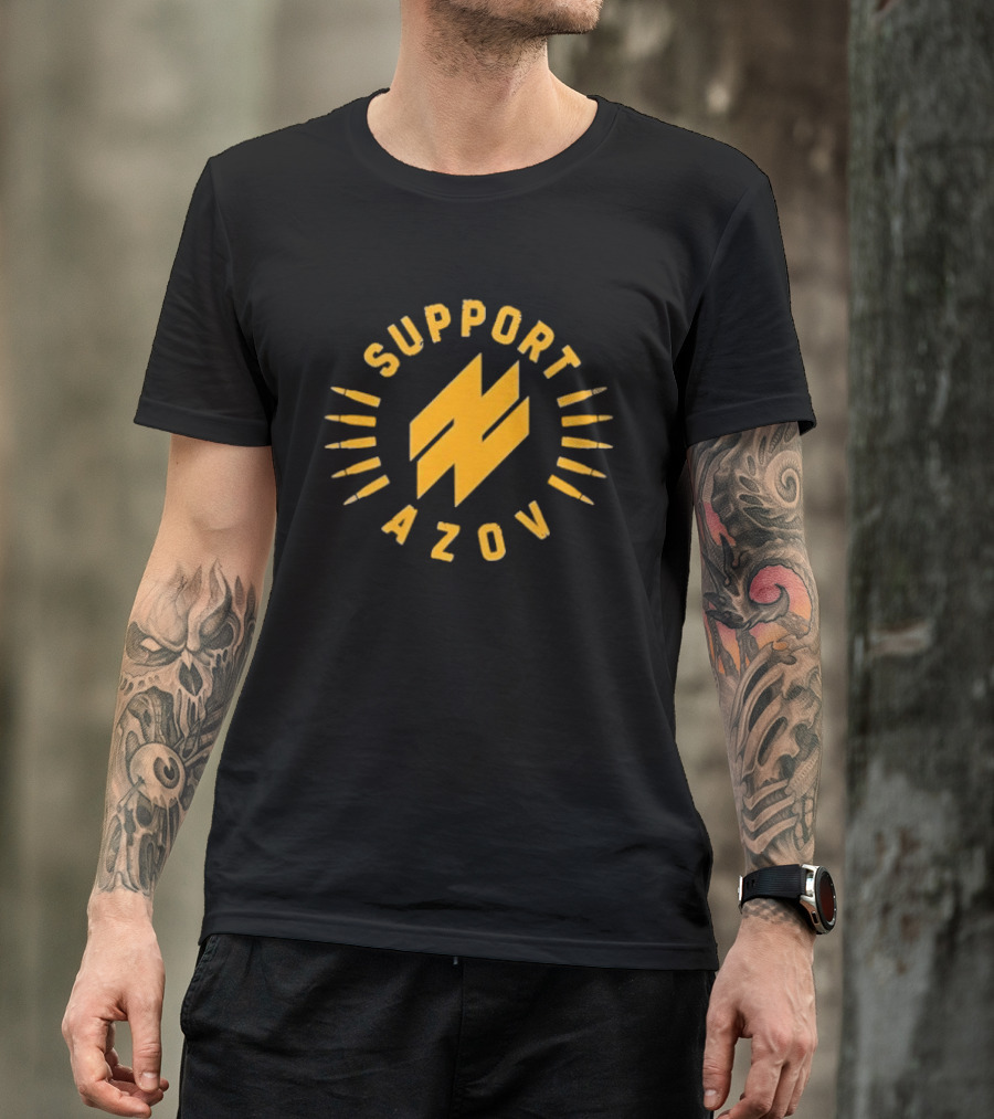 Support Azov Bullet Border T-Shirt