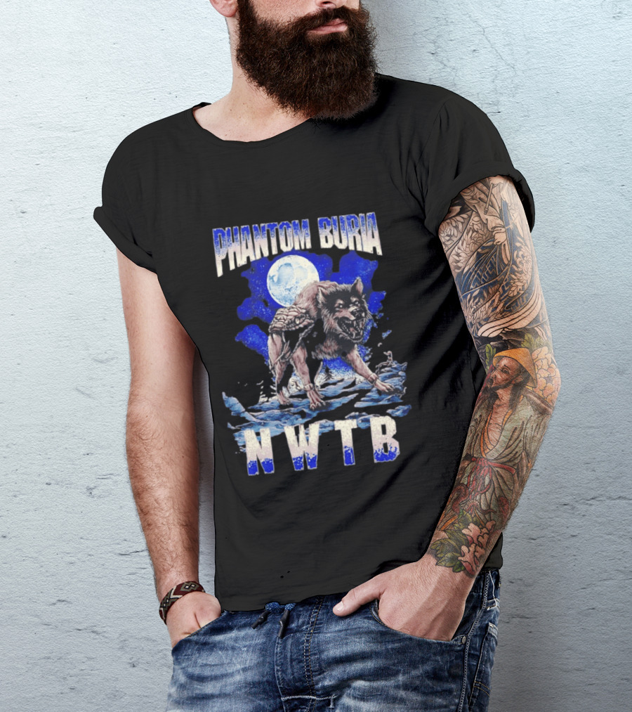 Phantom Burial NWTB Wolf And Snake Under Full Moon T-Shirt