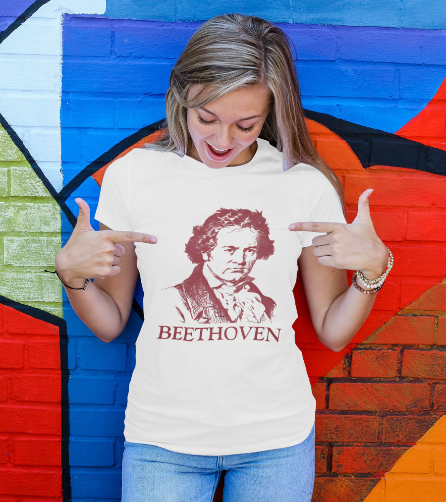 Beethoven Beethoven Classical Music Icon Bold Red T-Shirt