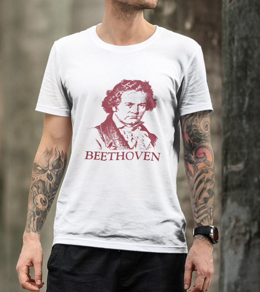 Beethoven Beethoven Classical Music Icon Bold Red T-Shirt