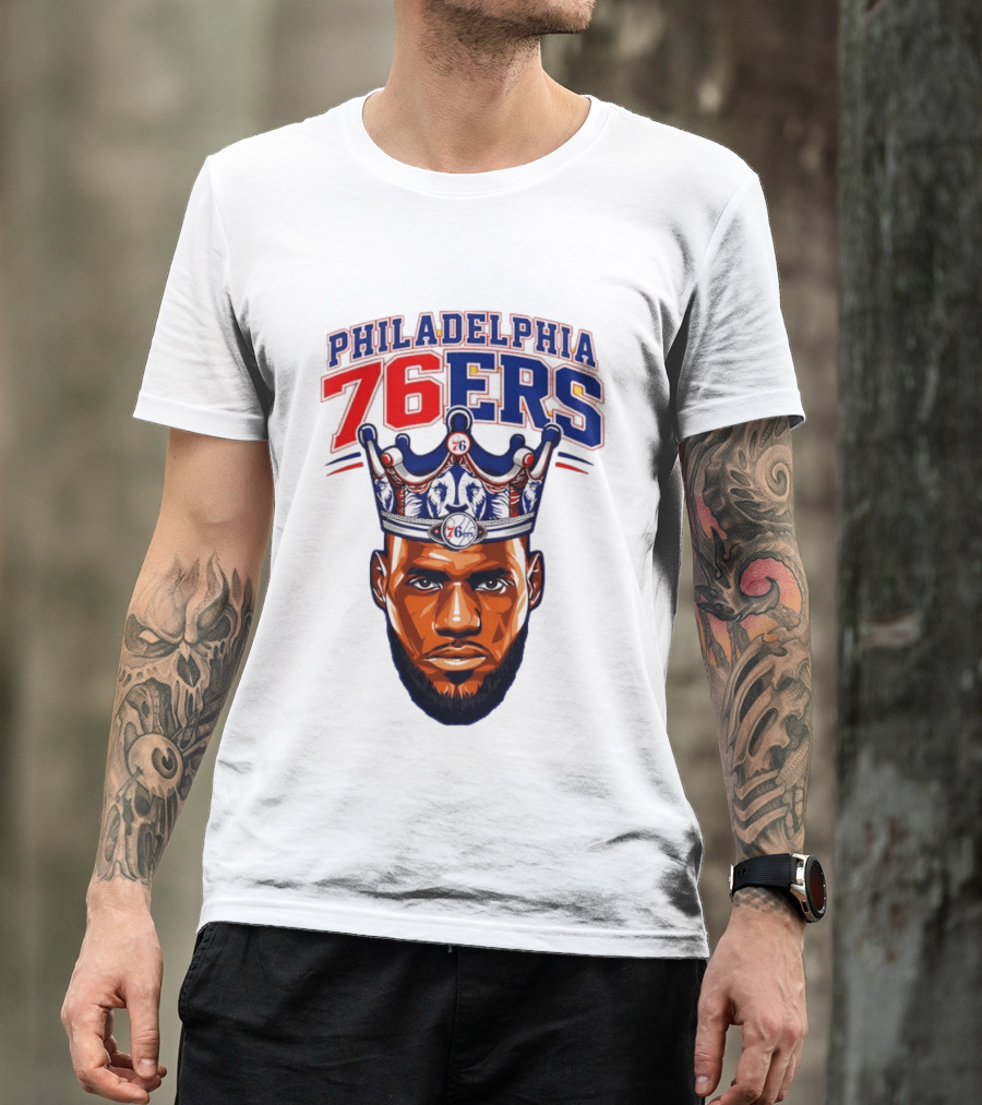 Philadelphia 76ers Lebron James 23 Basketball King Crown T-Shirt