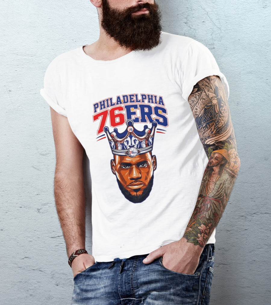 Philadelphia 76ers Lebron James 23 Basketball King Crown T-Shirt