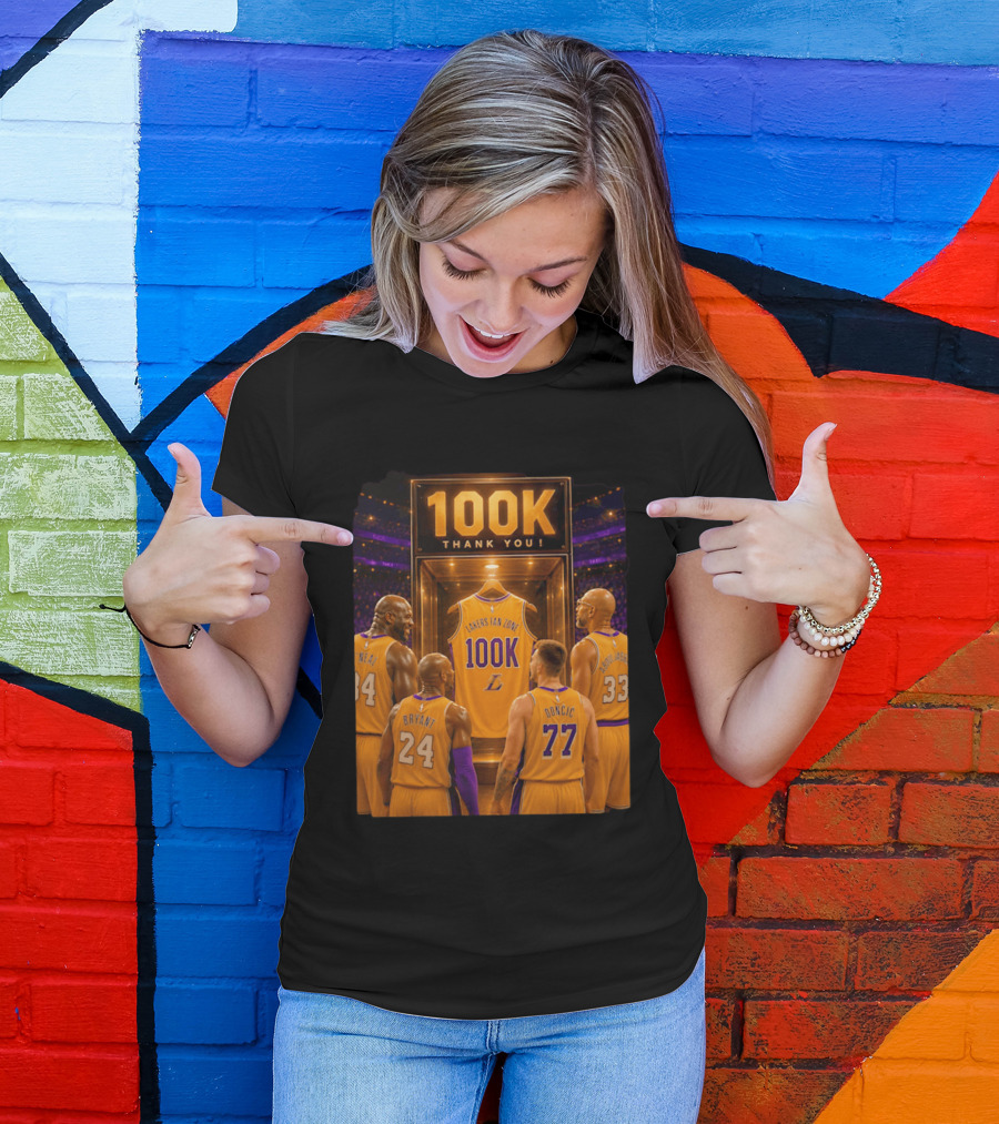 100K Thank You Lakers Fan Zone Players Shaq Kobe Abdul Jabbar T-Shirt