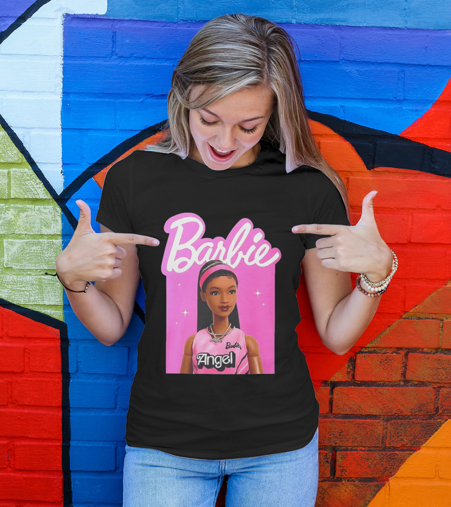 Angel Reese Barbie Doll Basketball Jersey Pink T-Shirt