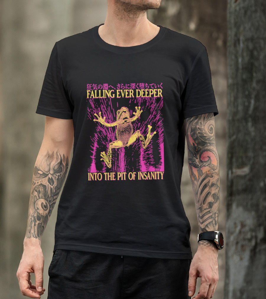 Falling Ever Deeper Into The Pit Of Insanity Frog Neon Burst Japanese T-Shirt